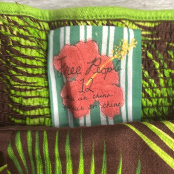 EUC Free People Tropical Palm Fern Strapless Swing Dress Size 12 - Picture 2 of 11